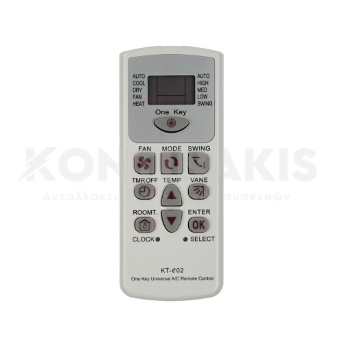 Τηλεχειριστήριο Κλιματιστικού KT-e02 Τηλεχειριστήριο Κλιματιστικού KT-e02