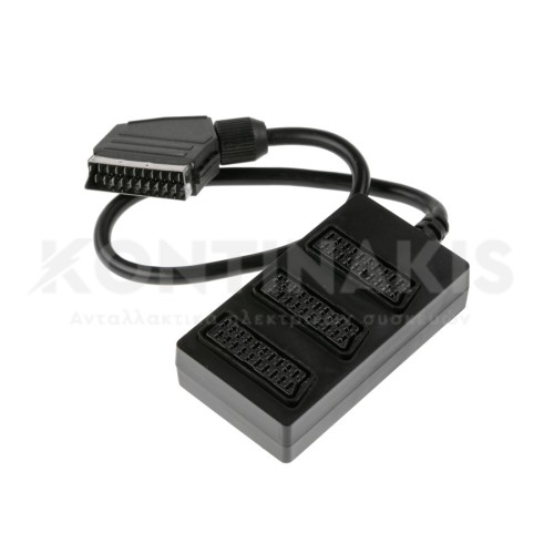 Πολύμπριζο με έξοδο 3 Scart 1,5 Μέτρο  Πολύμπριζο με έξοδο 3 Scart 1,5 Μέτρο
