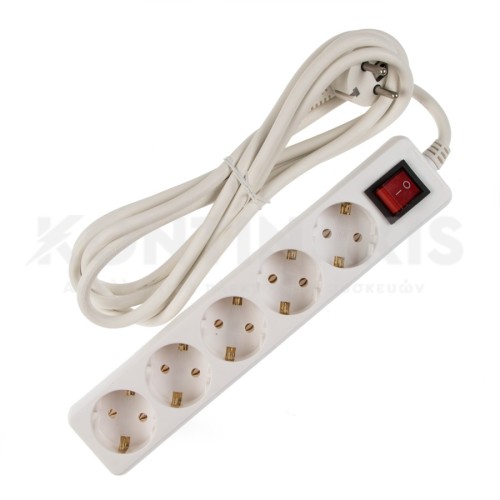 Πολύπριζο 5 Θέσεων 3x1.5mm Πολύπριζο 5 Θέσεων 3x1.5mm