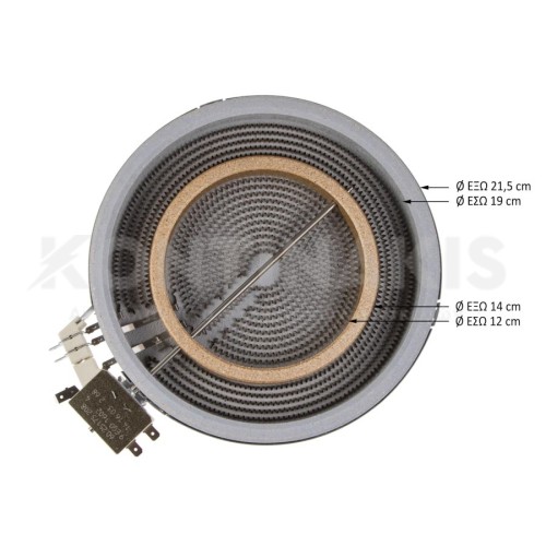 Εστία Κεραμική EGO Φ215/140mm-1900/800 Watt (Διπλή) Εστία Κεραμική EGO Φ215/140mm-1900/800 Watt (Διπλή)
