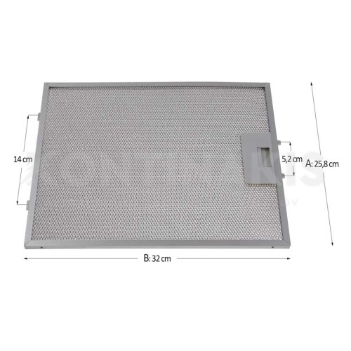 Φίλτρο Απορροφητήρα Μεταλλικό τύπου Whirlpool/Elica 25,8 x 32 cm