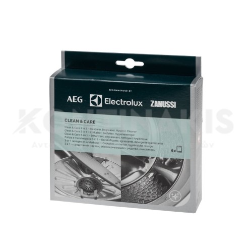 Καθαριστικό-Απολυμαντικό 3 σε 1 Πλυντηρίου Ρούχων & Πιάτων Electrolux (6 φακελάκια)